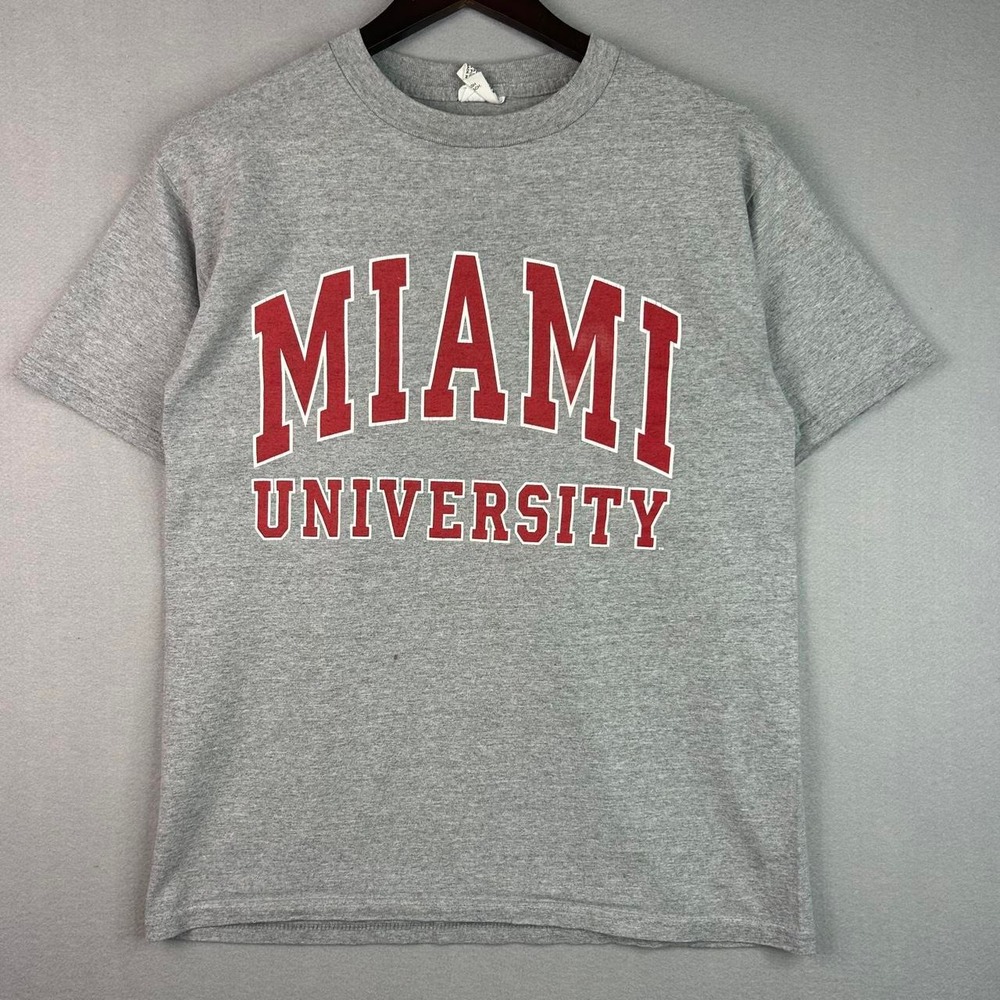 Vintage University of Miami Ohio Grey Collegiate Tee Shirt M